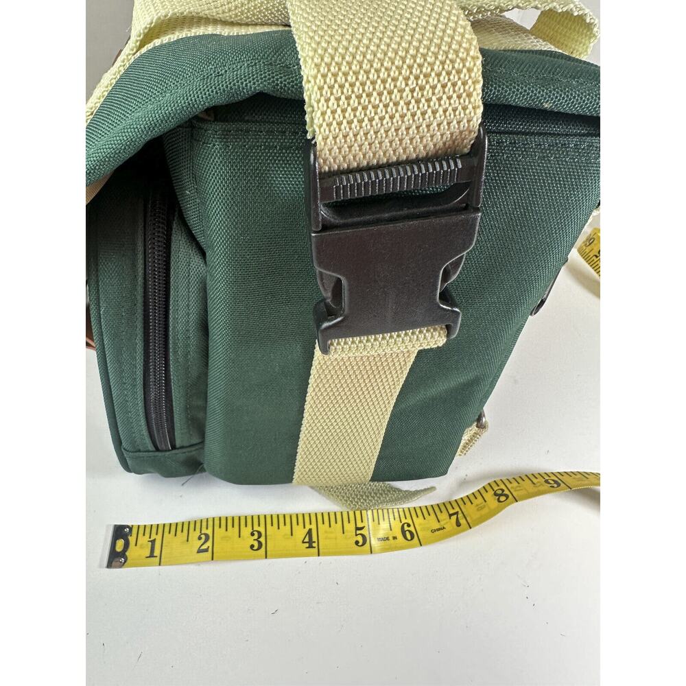 Retro Canon Camera Bag Organizer Green Pockets Shoulder Strap DSLR Carry Case - Picture 14 of 15